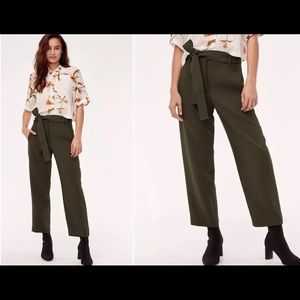 Aritzia Wilfred Jallade Linen Pant Olive Green
